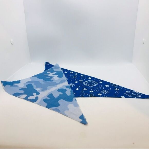 Dog Handkerchief Set of Two Blue Small Toy - Picture 1 of 12